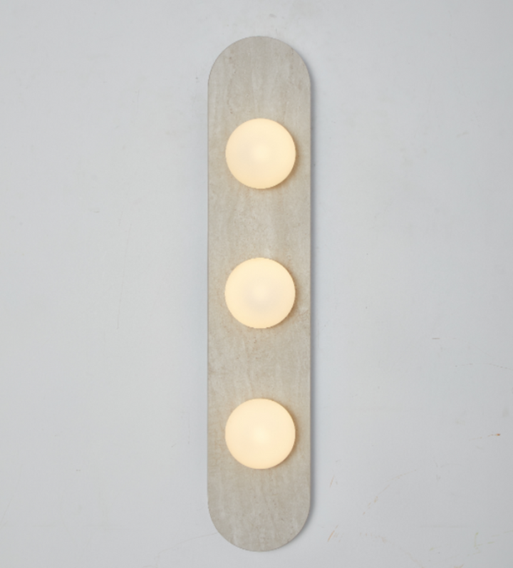 Solenne Stone Triple Globe Wall Sconce