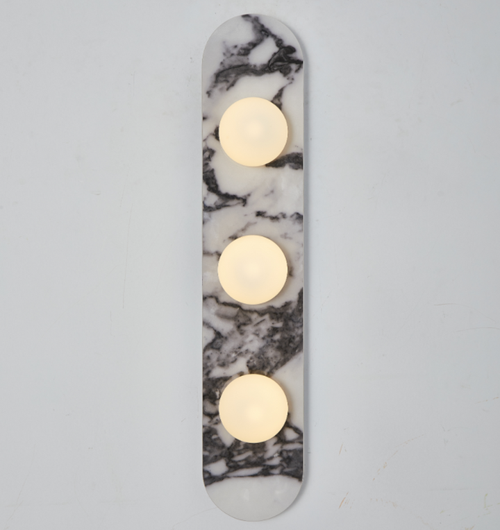 Solenne Stone Triple Globe Wall Sconce