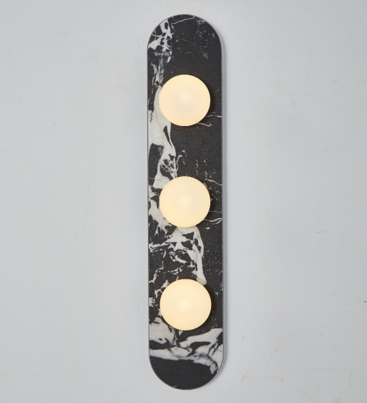 Solenne Stone Triple Globe Wall Sconce