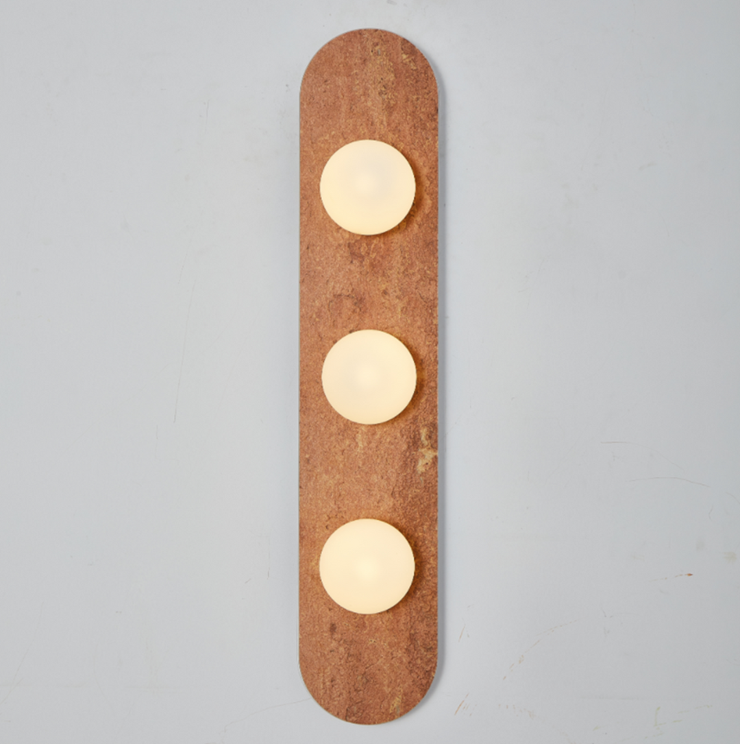 Solenne Stone Triple Globe Wall Sconce