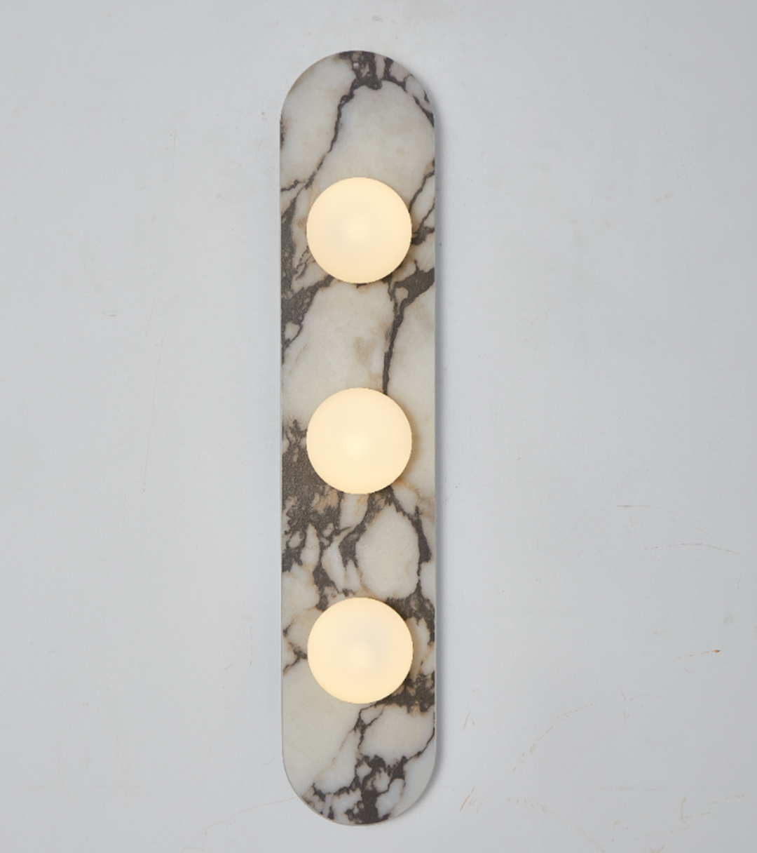 Solenne Stone Triple Globe Wall Sconce