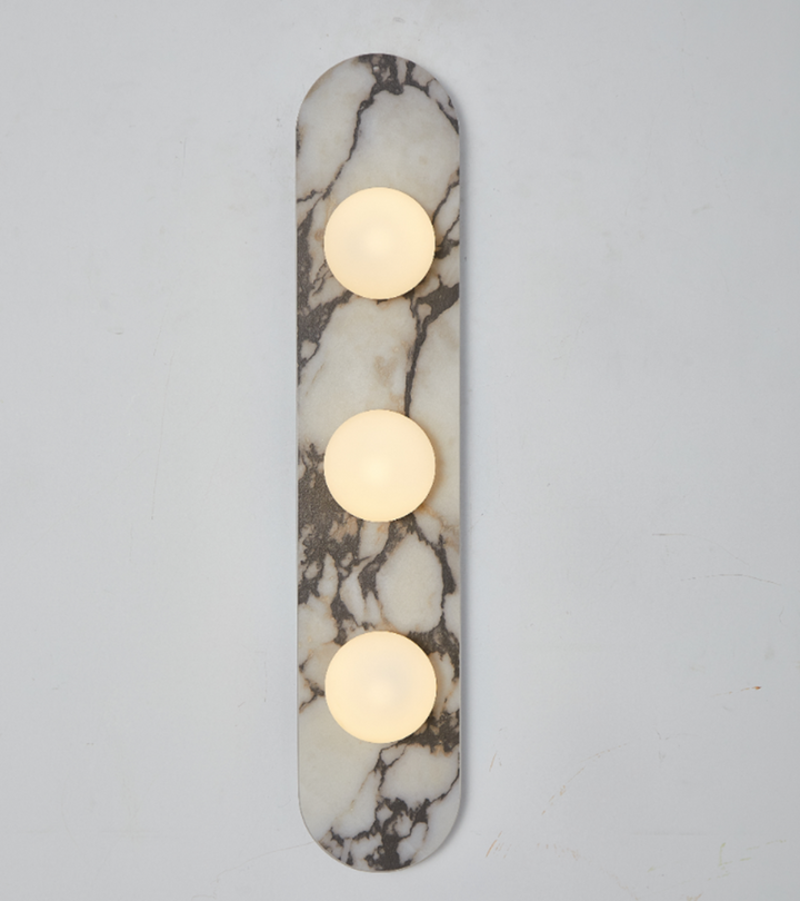Solenne Stone Triple Globe Wall Sconce