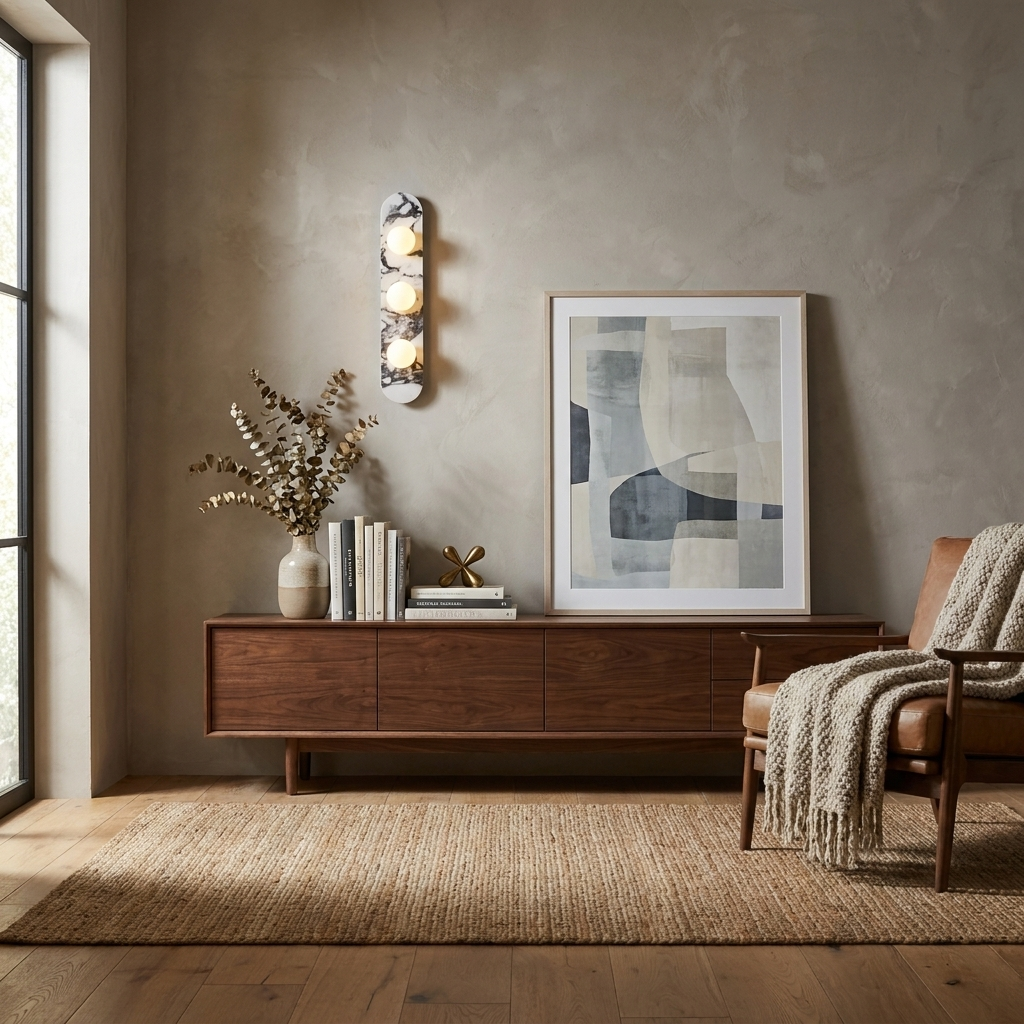 Solenne Stone Triple Globe Wall Sconce