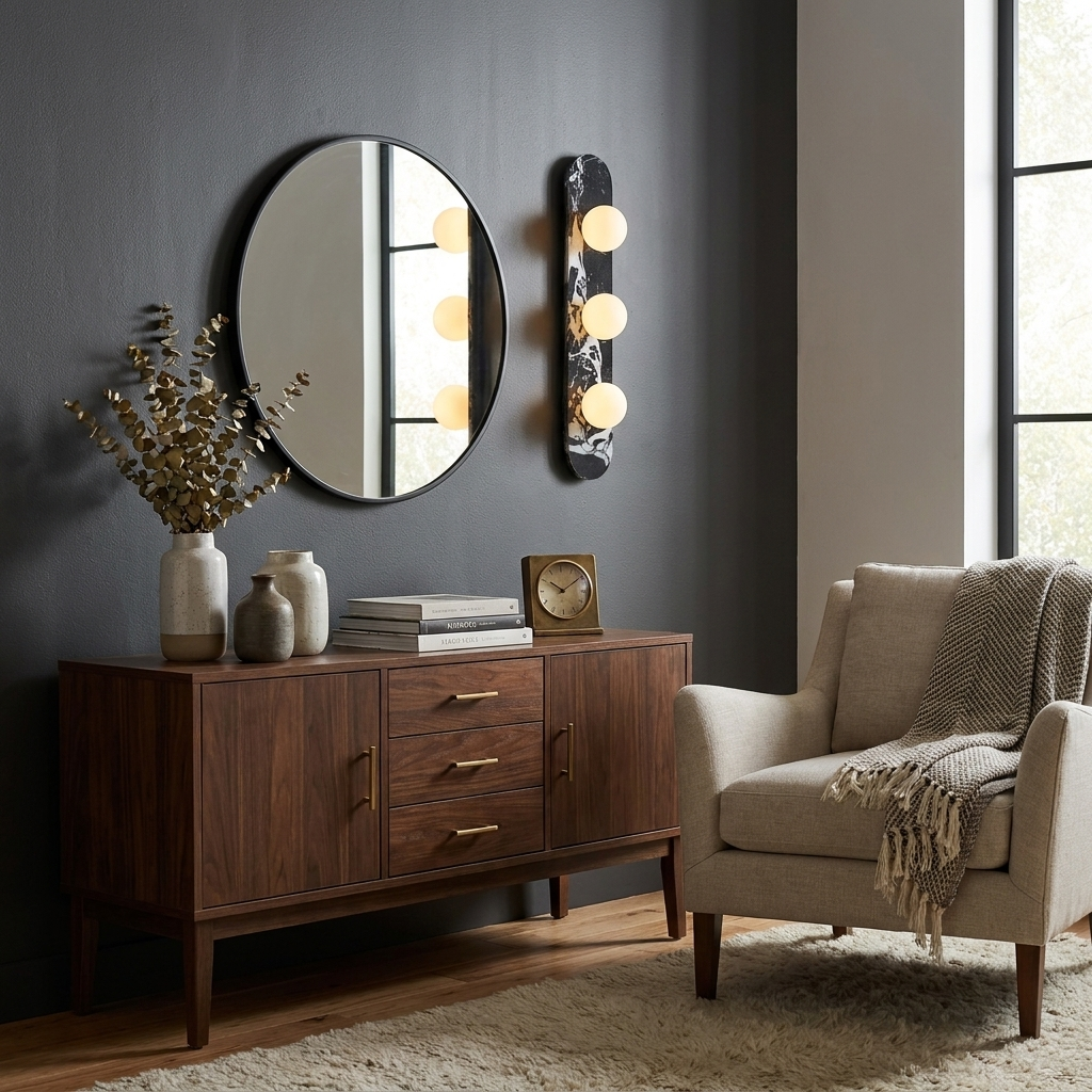 Solenne Stone Triple Globe Wall Sconce