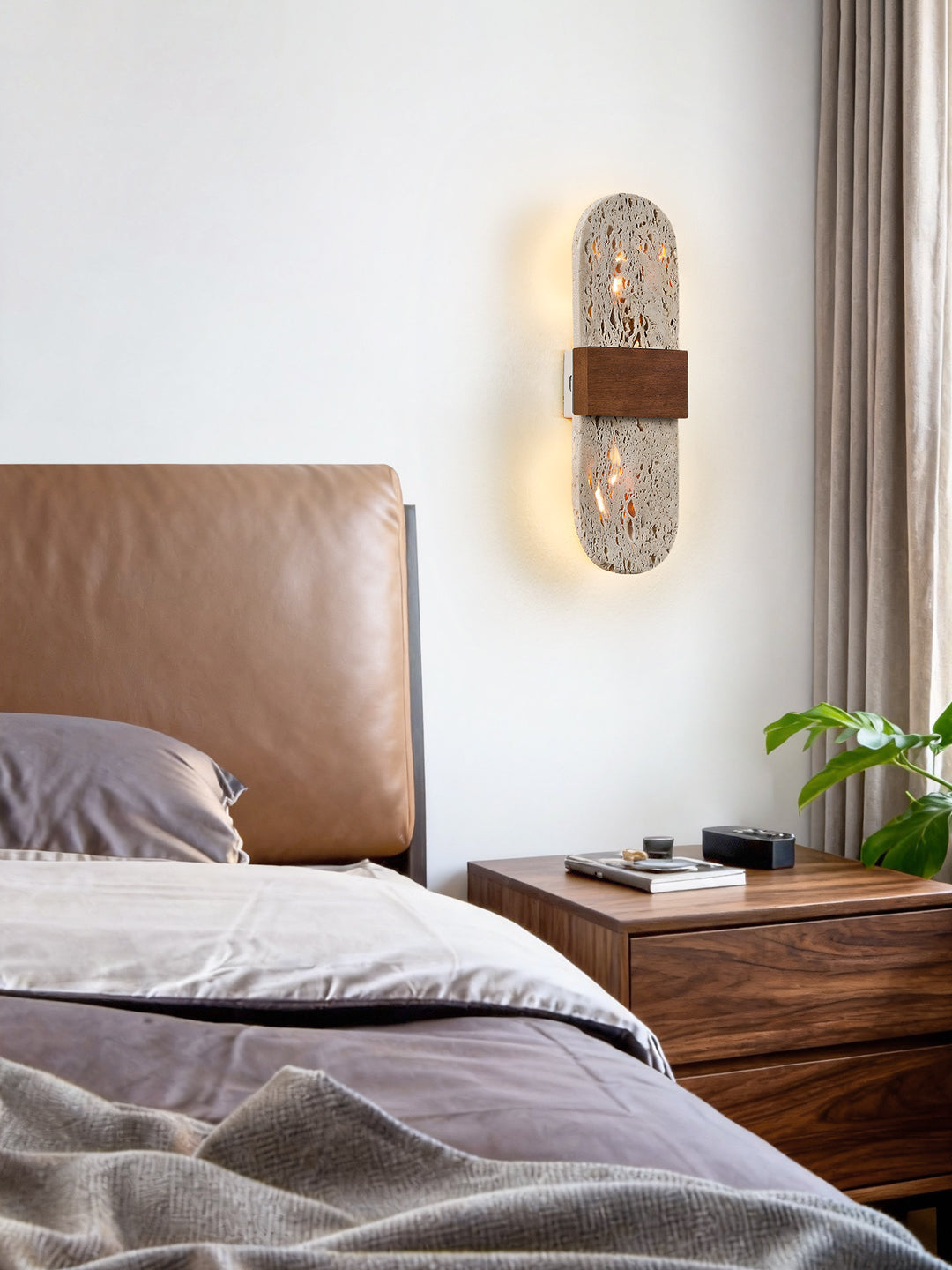 Solis Travertine Wall Light