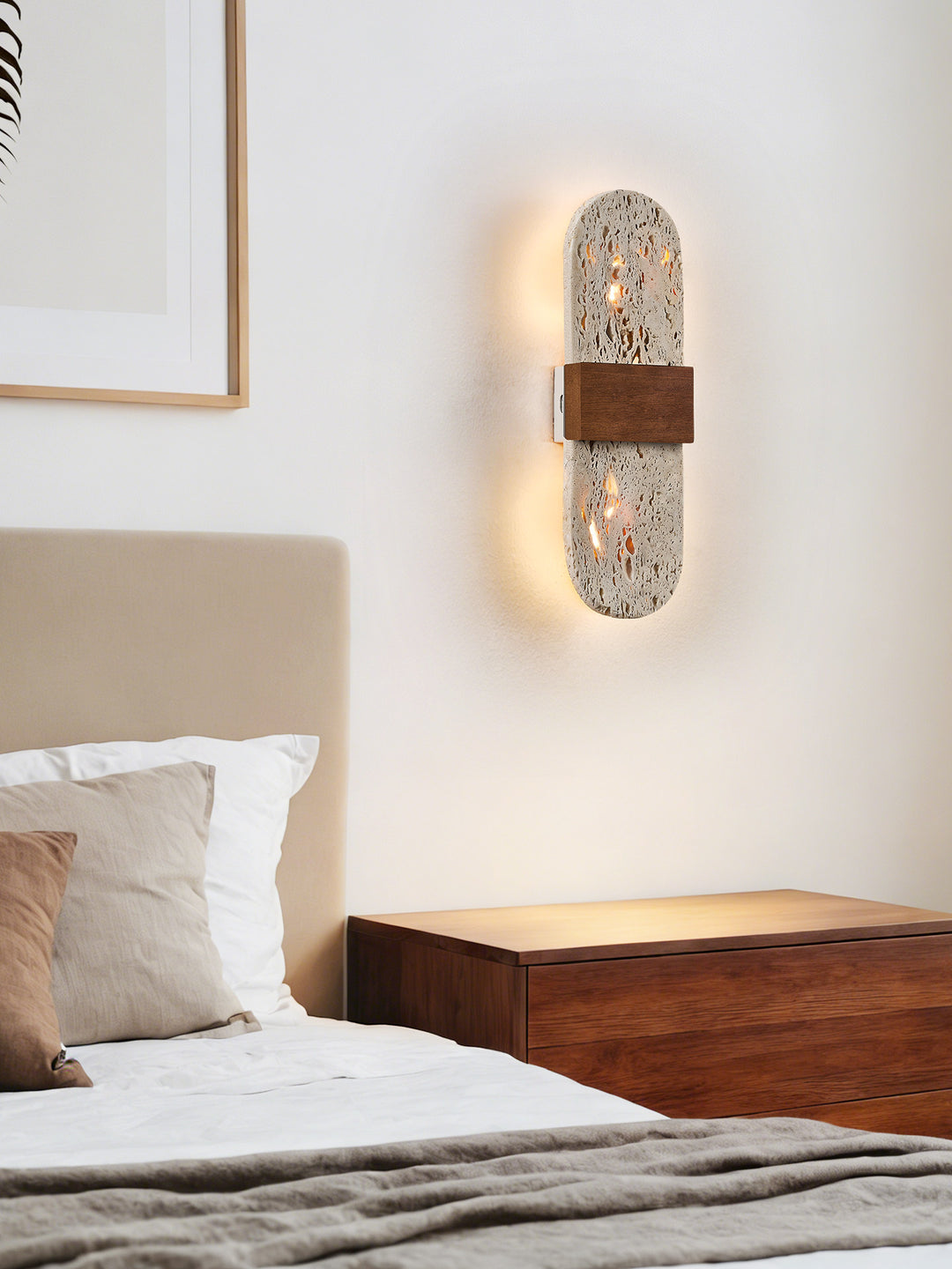 Solis Travertine Wall Light