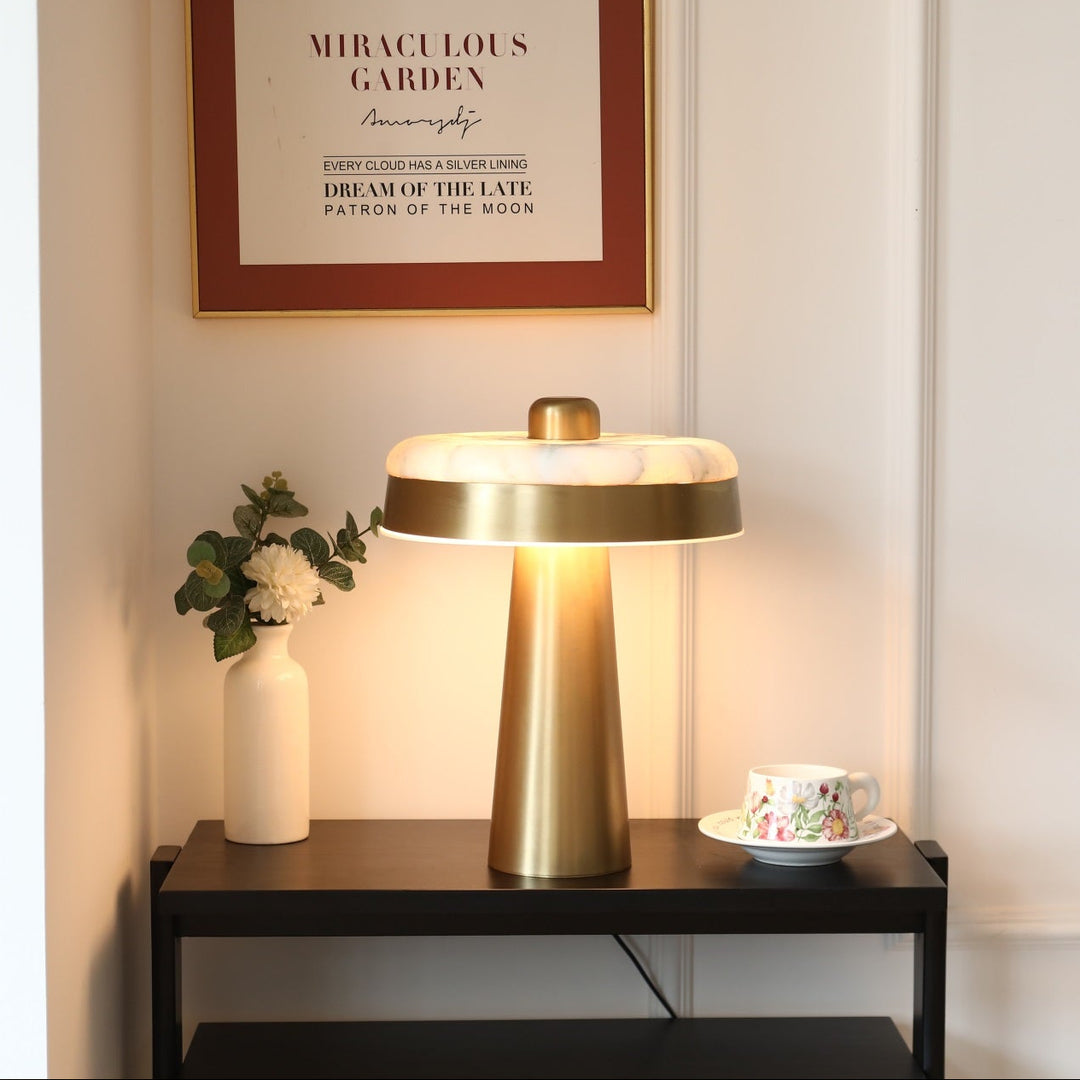 Solis Alabaster Disc Table Lamp