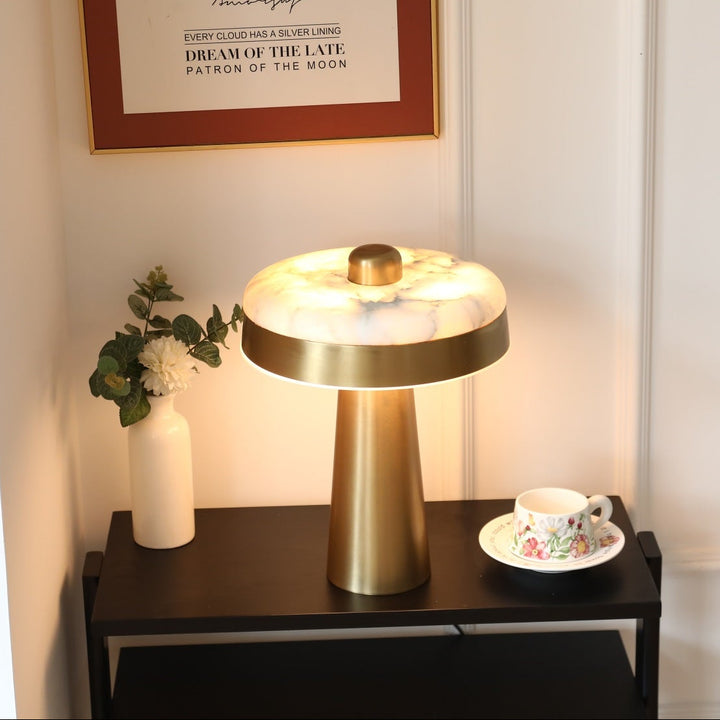 Solis Alabaster Disc Table Lamp