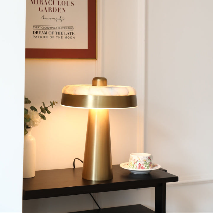 Solis Alabaster Disc Table Lamp
