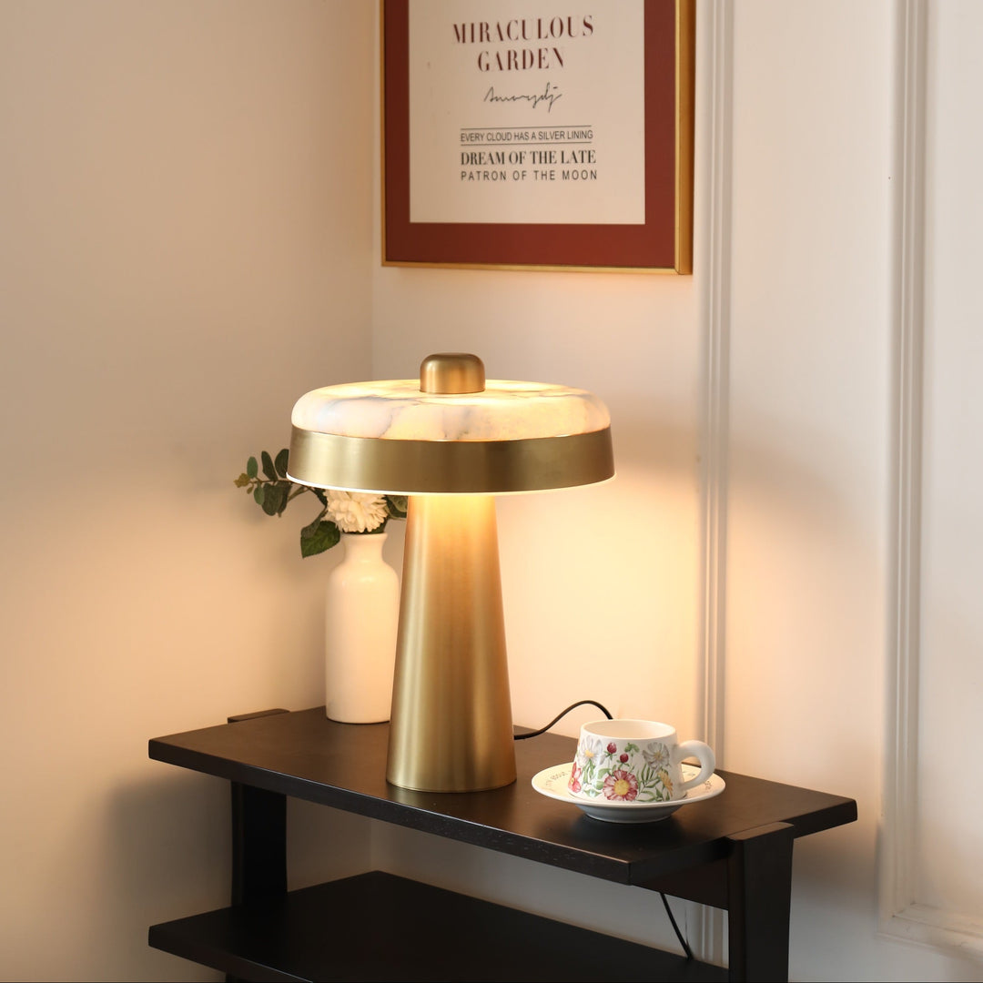 Solis Alabaster Disc Table Lamp