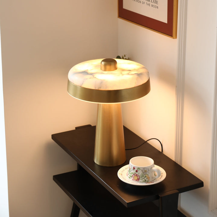 Solis Alabaster Disc Table Lamp