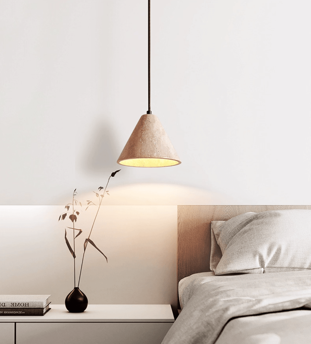 Solis Cone Travertine Pendant Lamp - Vakkerlight