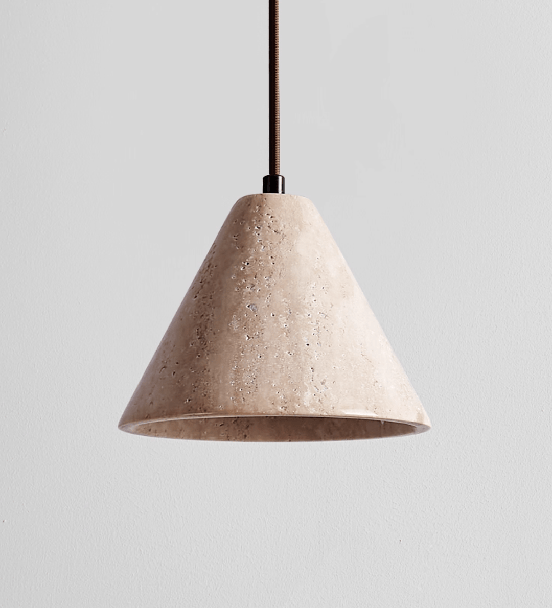 Solis Cone Travertine Pendant Lamp - Vakkerlight
