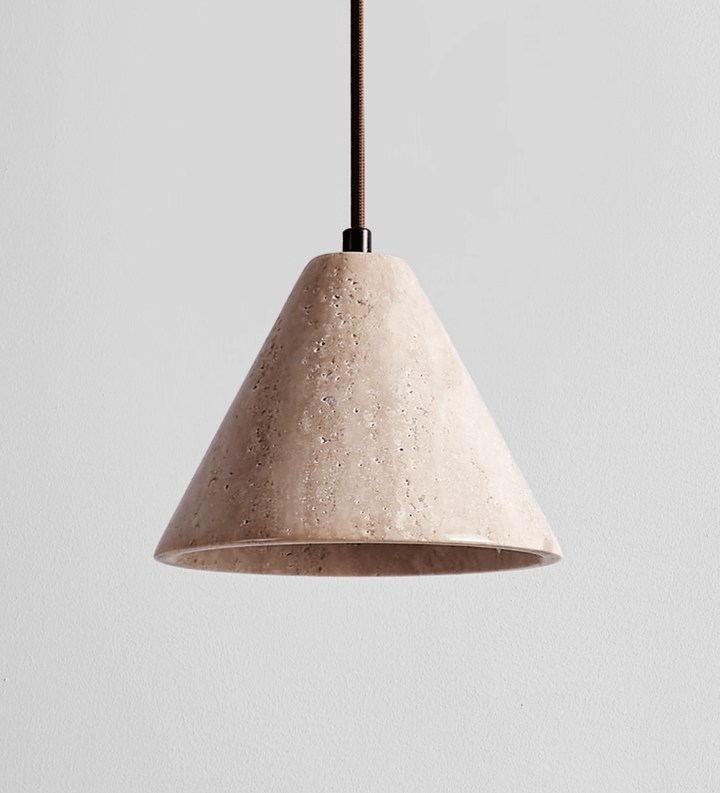 Solis Cone Travertine Pendant Lamp - Vakkerlight