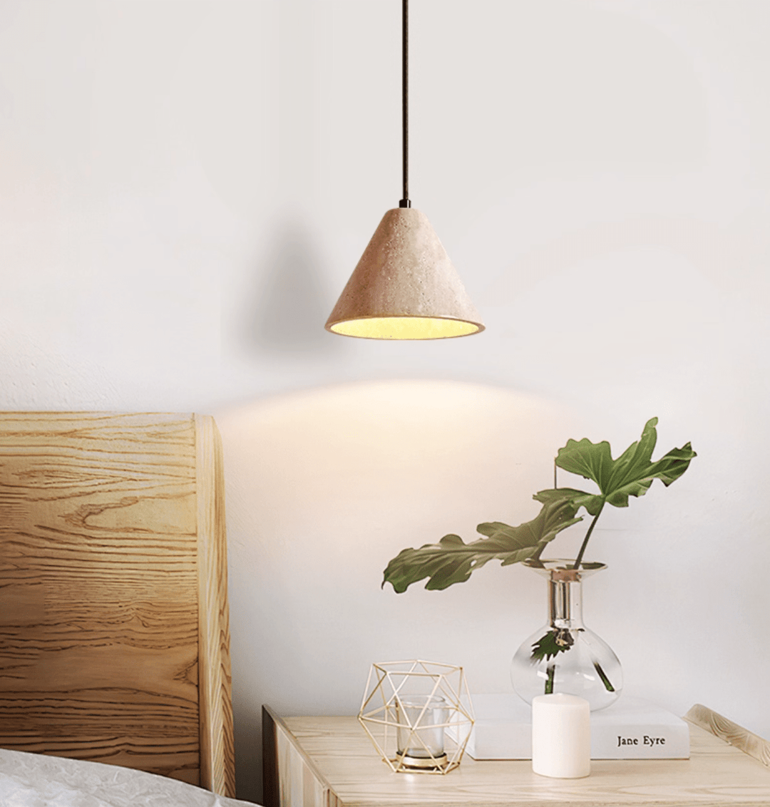 Solis Cone Travertine Pendant Lamp - Vakkerlight