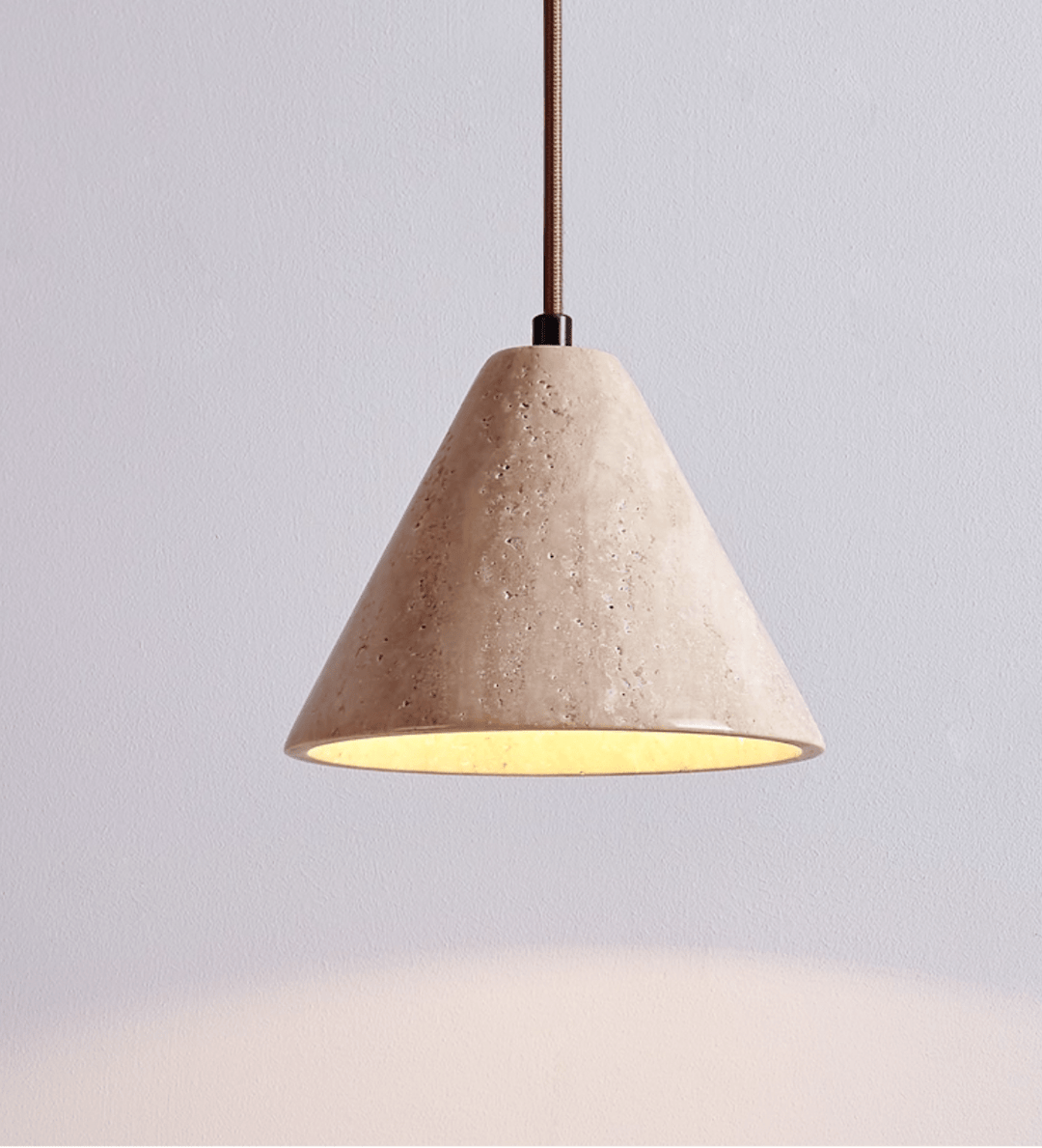 Solis Cone Travertine Pendant Lamp - Vakkerlight