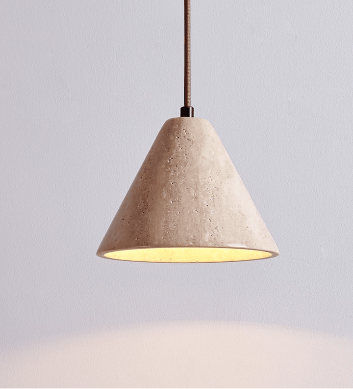 Solis Cone Travertine Pendant Lamp - Vakkerlight