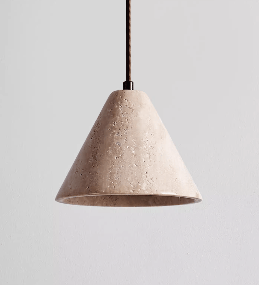Solis Cone Travertine Pendant Lamp - Vakkerlight