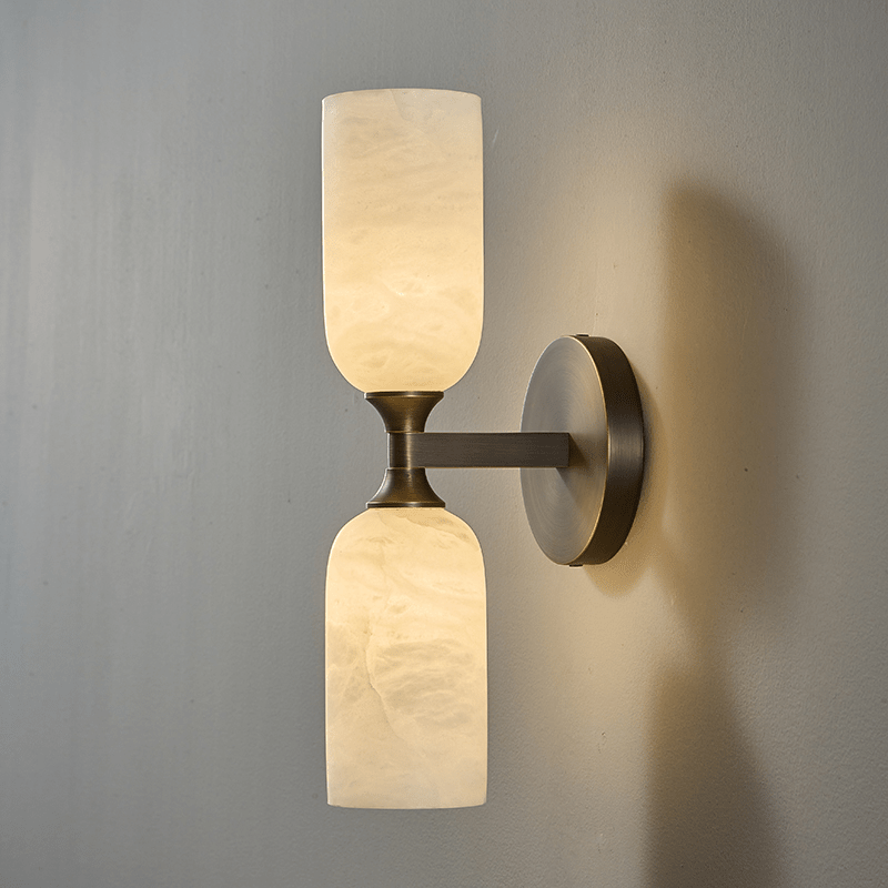 Solmira Twin Alabaster Wall Sconce - Vakkerlight