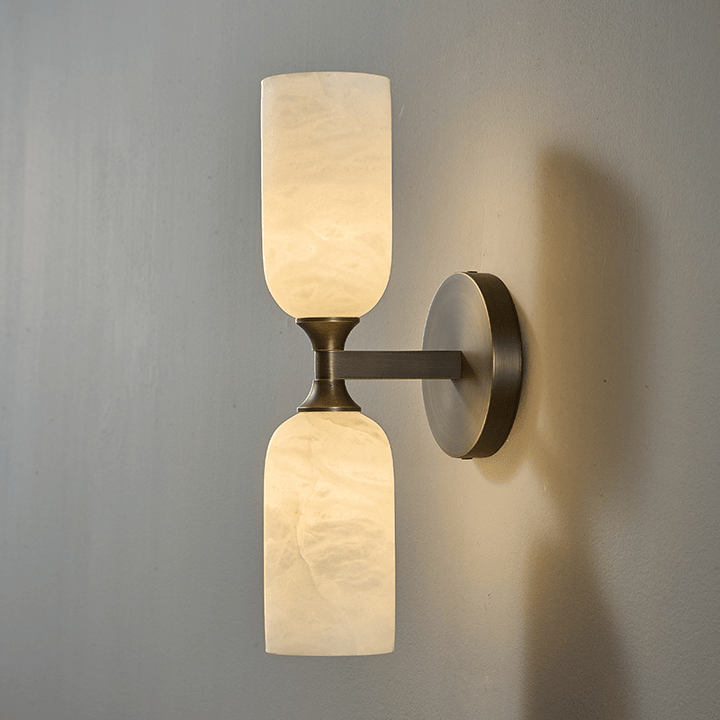 Solmira Twin Alabaster Wall Sconce - Vakkerlight