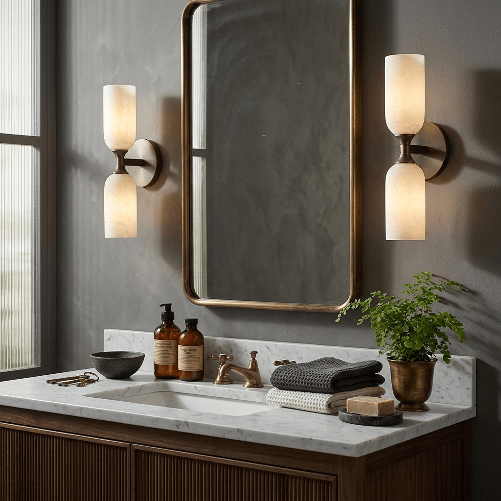 Solmira Twin Alabaster Wall Sconce - Vakkerlight