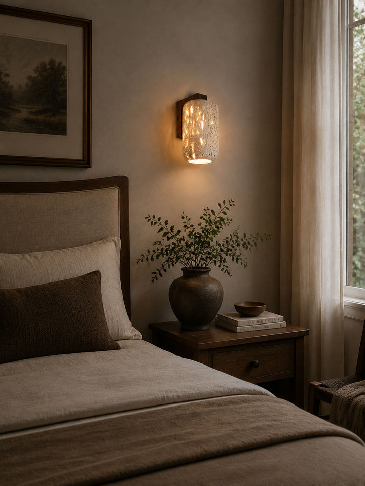 Solvane Perforated Travertine Wall Sconce