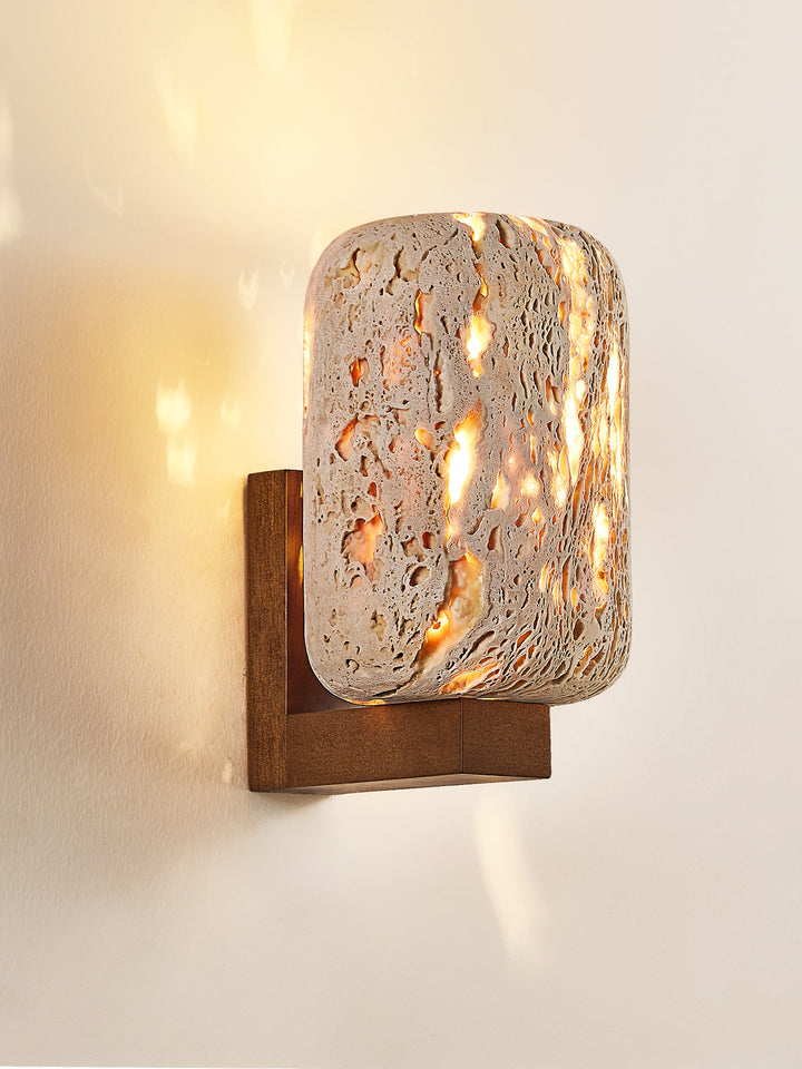 Solvane Perforated Travertine Wall Sconce - Vakkerlight