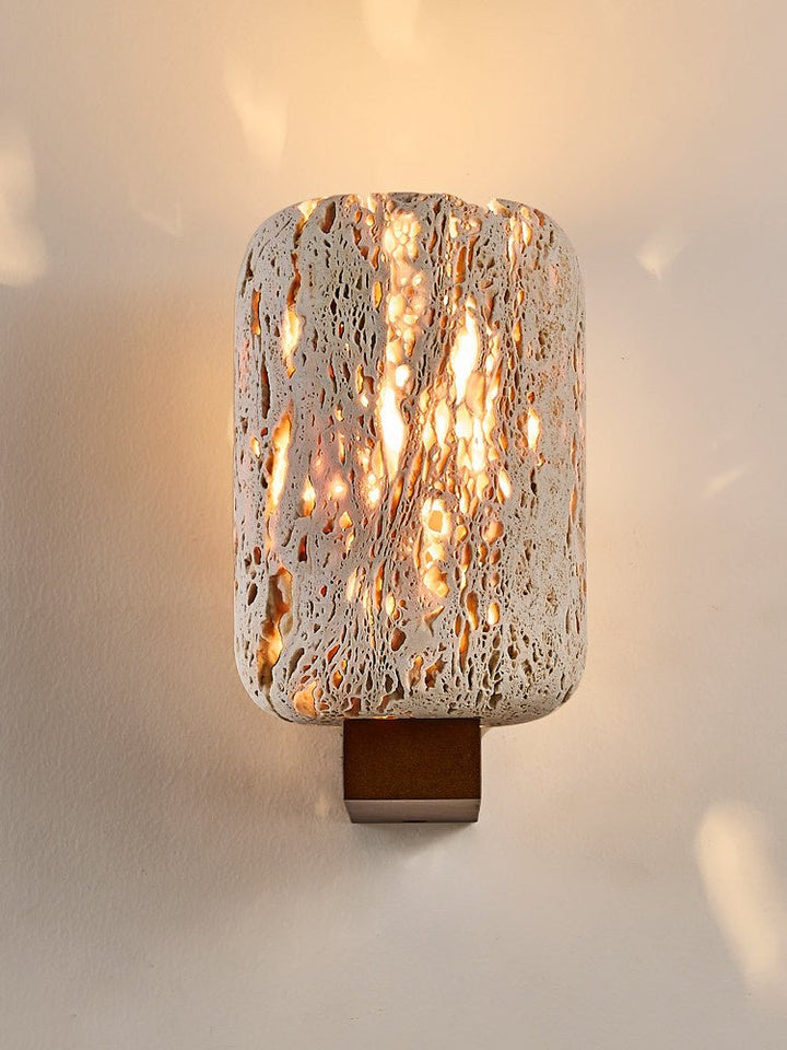 Solvane Perforated Travertine Wall Sconce - Vakkerlight
