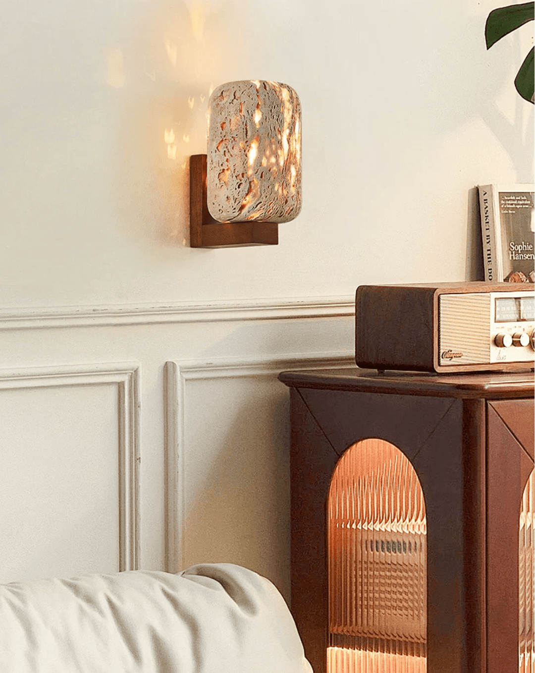 Solvane Perforated Travertine Wall Sconce - Vakkerlight