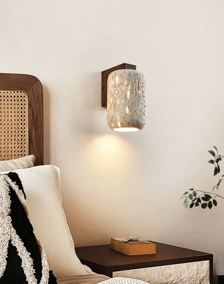 Solvane Perforated Travertine Wall Sconce - Vakkerlight