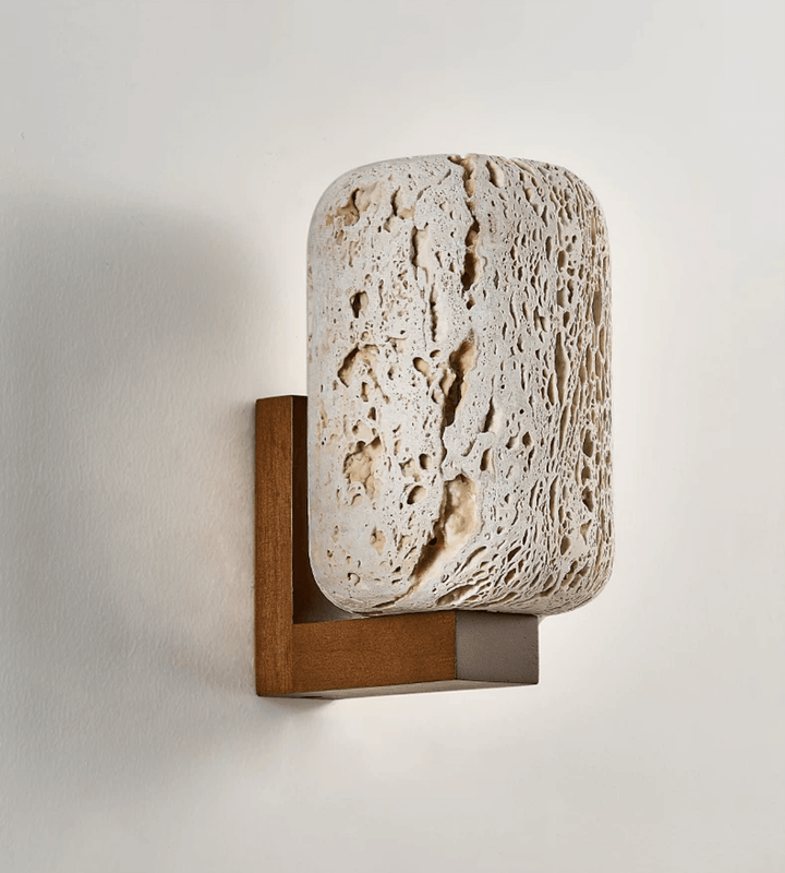Solvane Perforated Travertine Wall Sconce - Vakkerlight