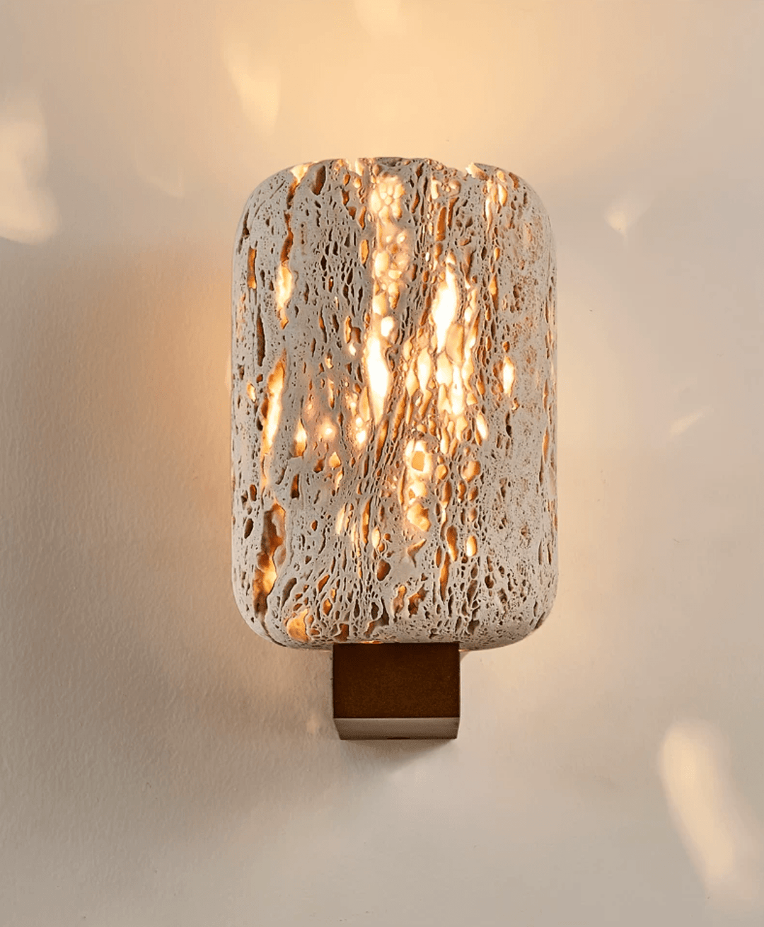 Solvane Perforated Travertine Wall Sconce - Vakkerlight