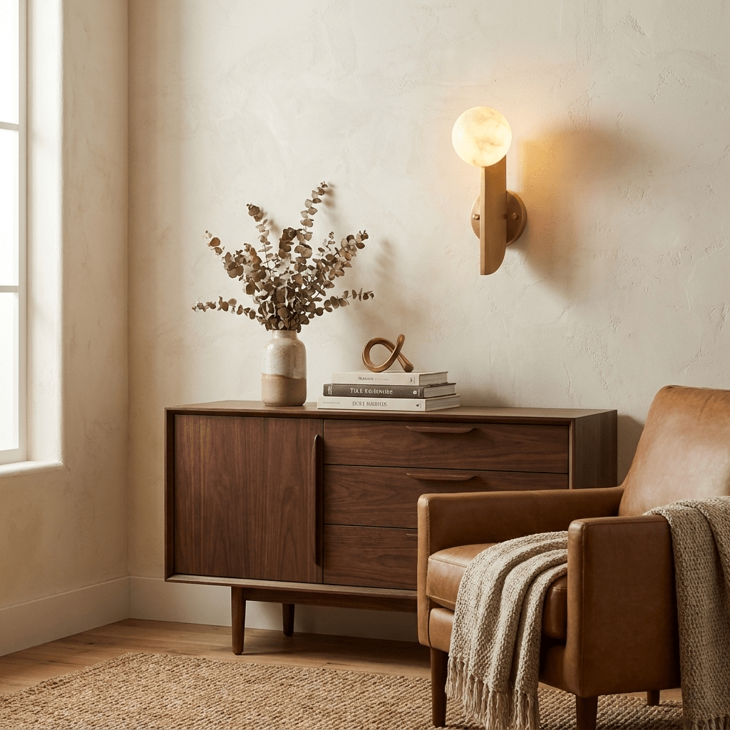 Solvara Alabaster Orb Wall Sconce - Vakkerlight