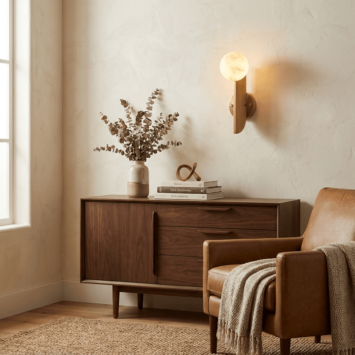 Solvara Alabaster Orb Wall Sconce - Vakkerlight