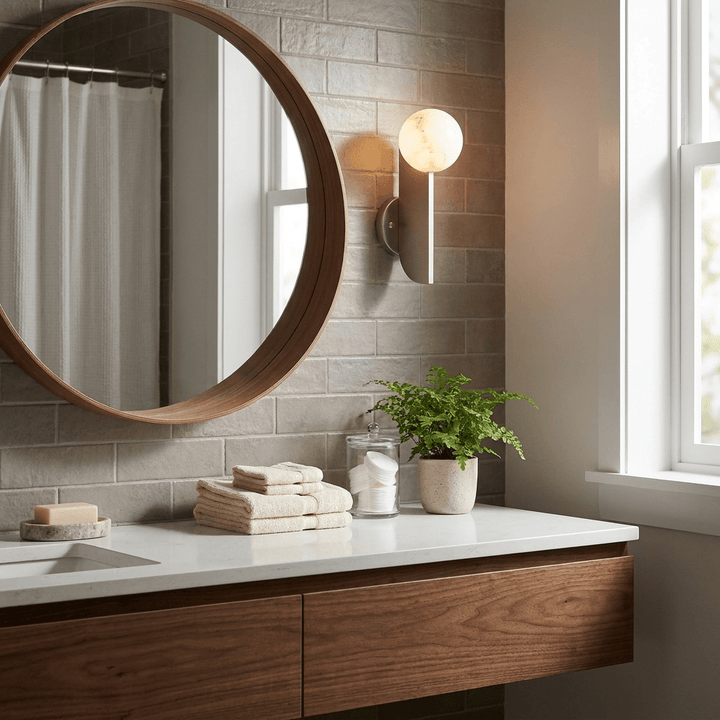 Solvara Alabaster Orb Wall Sconce - Vakkerlight