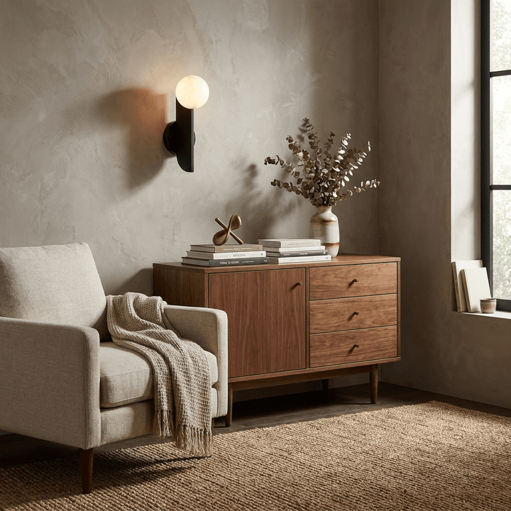 Solvara Alabaster Orb Wall Sconce - Vakkerlight