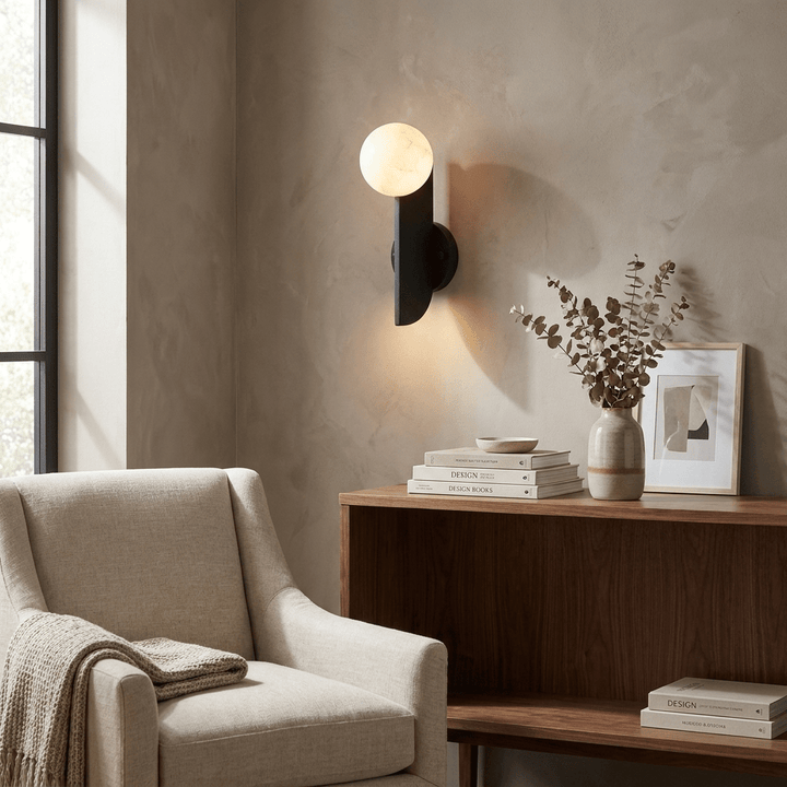 Solvara Alabaster Orb Wall Sconce - Vakkerlight