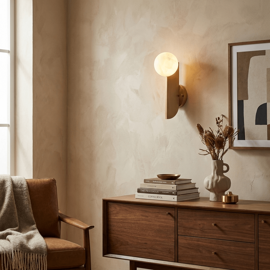 Solvara Alabaster Orb Wall Sconce - Vakkerlight