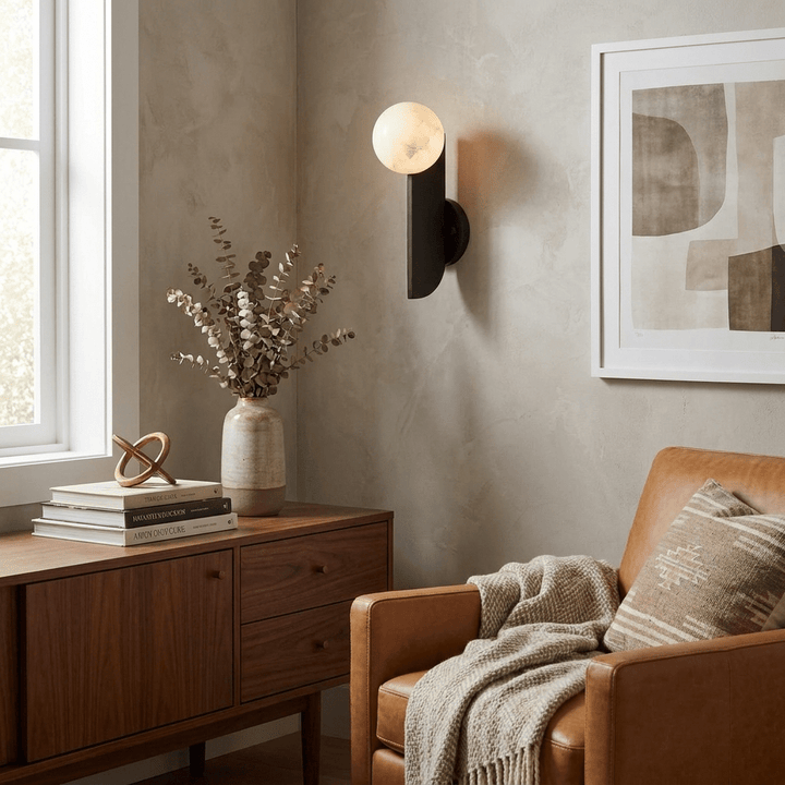 Solvara Alabaster Orb Wall Sconce - Vakkerlight