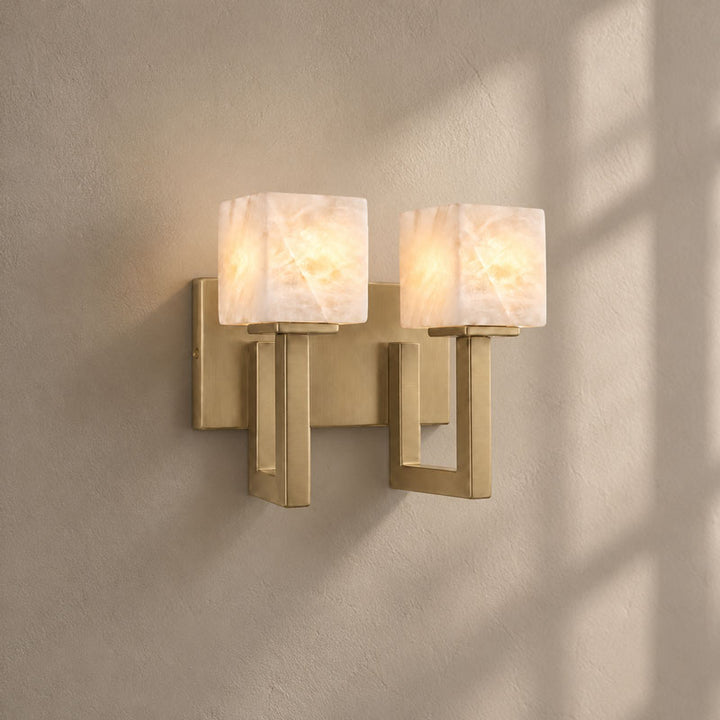 Solvenne Alabaster Double Wall Sconce