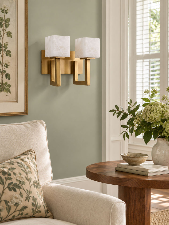 Solvenne Alabaster Double Wall Sconce