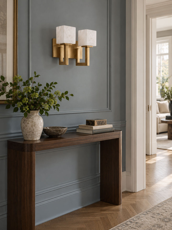 Solvenne Alabaster Double Wall Sconce
