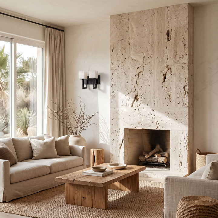 Solvenne Alabaster Double Wall Sconce