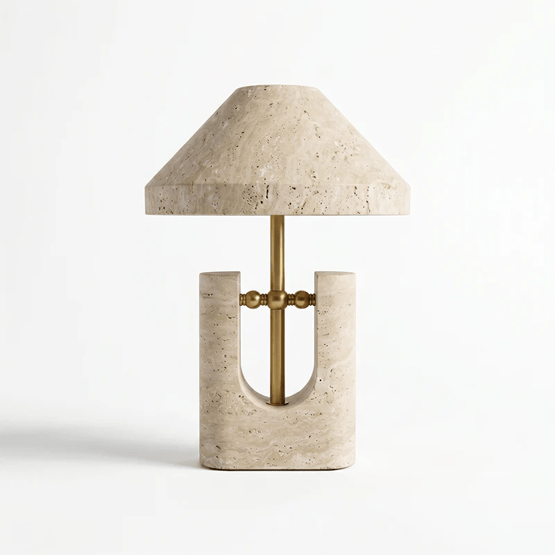 Solvra Yellow Travertine Table Lamp - Vakkerlight
