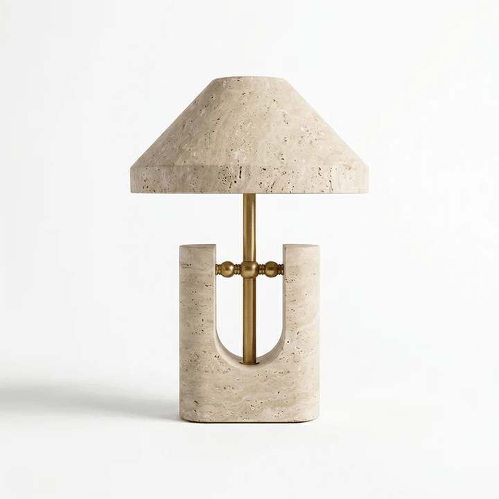 Solvra Yellow Travertine Table Lamp - Vakkerlight