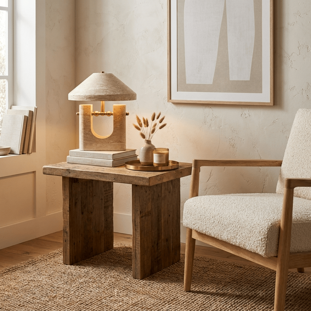 Solvra Yellow Travertine Table Lamp - Vakkerlight