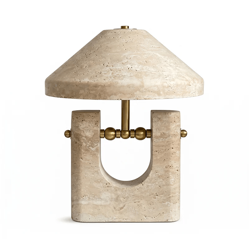 Solvra Yellow Travertine Table Lamp - Vakkerlight