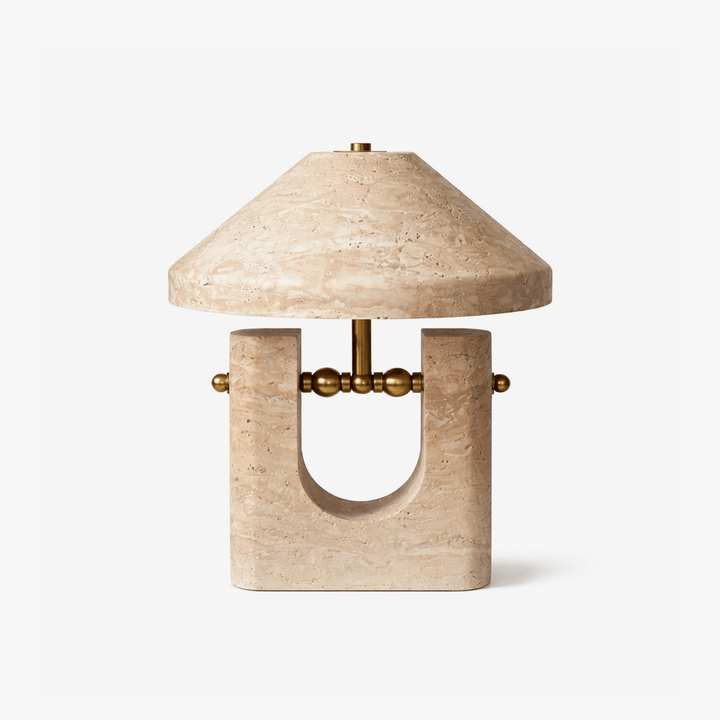 Solvra Yellow Travertine Table Lamp - Vakkerlight