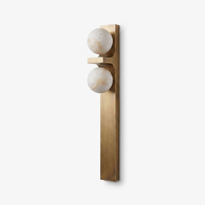 Sorelle Alabaster Double Globe Wall Sconce