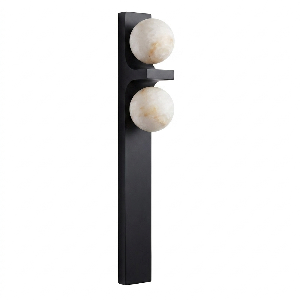 Sorelle Alabaster Double Globe Wall Sconce